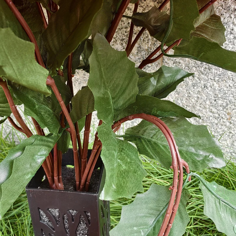 60 cm Weihnachtsdekoration Künstliche Friedhofsblumen Poinsettie mit Vase – 24 Blüten, UV-beständig für Draußen/Grabstätten, Weatherfest