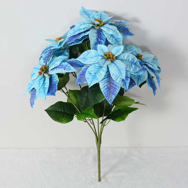 50 cm Premium Poinsettien-Bukett – Samt-Optik & Echtberührungsqualität