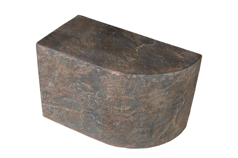 Casa Padrino Luxus Beistelltisch Braun 60 x 30 x H. 40,5 cm - Gerades skulpturales Tisch-Element aus Faserbeton in Schiefer-Optik - Luxus Möbel