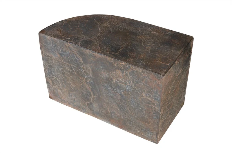 Casa Padrino Luxus Beistelltisch Braun 60 x 30 x H. 40,5 cm - Gerades skulpturales Tisch-Element aus Faserbeton in Schiefer-Optik - Luxus Möbel