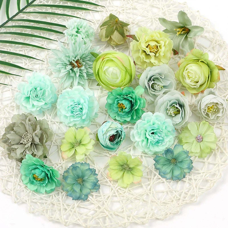 80 Stück Kunstblumen Zum Basteln, 2.5cm~5cm Blumen Deko Kunstblumen Blumenköpfe Können für Haarschmuck, Kleidung