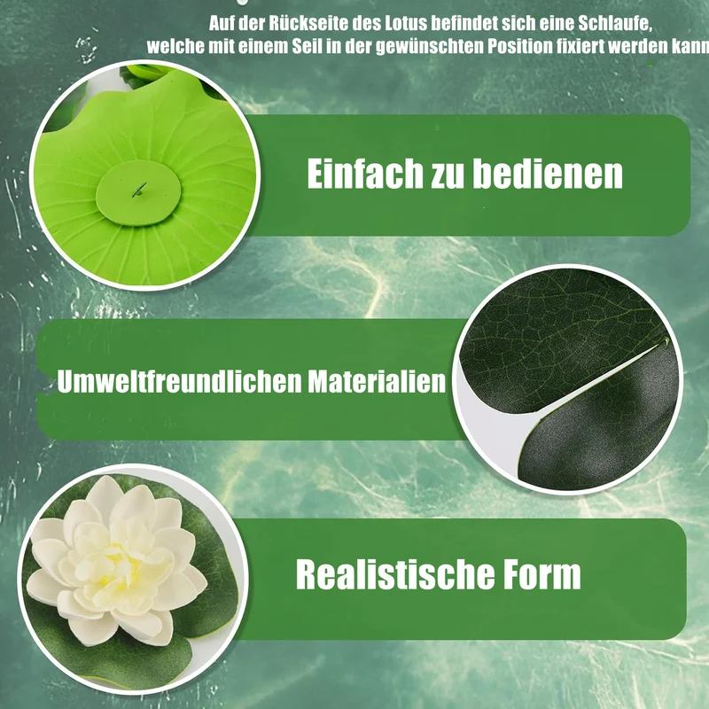 Großhandel 18cm Künstliche Seerosen Schwimmende TeichDekoratio Teichdekoration Kunstblumen