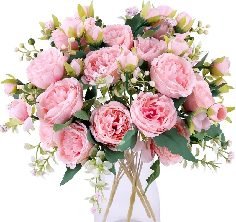4er-Pack künstliche Pfingstrosen, 32 cm – Tischdekoration für Hochzeiten, Partys und Wohnbereich
