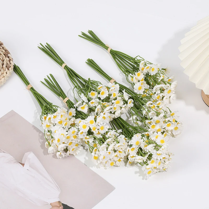 Großhandel 27cm 1 Bündel künstliche Gänseblümchen für DIY-Projekte Künstliche Marguerite Blumen