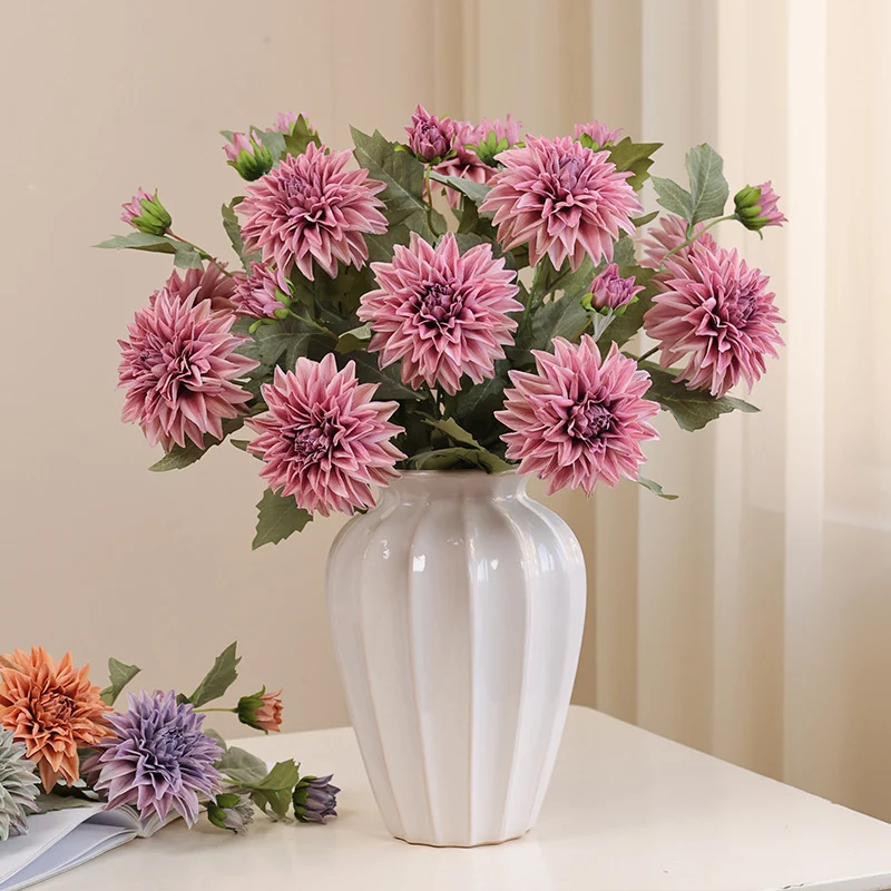 66 cm künstliche Dahlien in vintage Herbstfarben