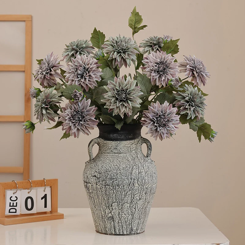 66 cm künstliche Dahlien in vintage Herbstfarben