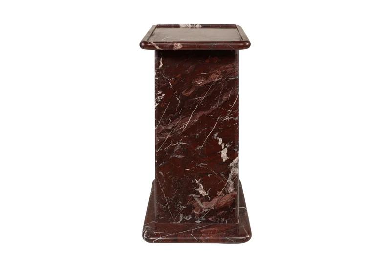Casa Padrino Luxus Marmor Beistelltisch Weinrot 30,5 x 23 x H. 41,5 cm - Schlanker Beistelltisch aus hochwertigem Rosso Levanto Marmor - Luxus Möbel