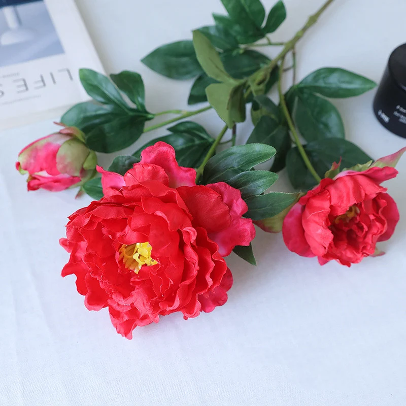 65 cm lange Künstliche Pfingstrosenstiele – Für Blumenarrangements & Home-Design