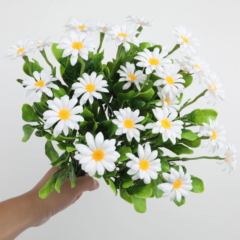 8 Bunde UV-beständige künstliche Chrysanthemen – Kunstblumen für Außen- und Innendekoration