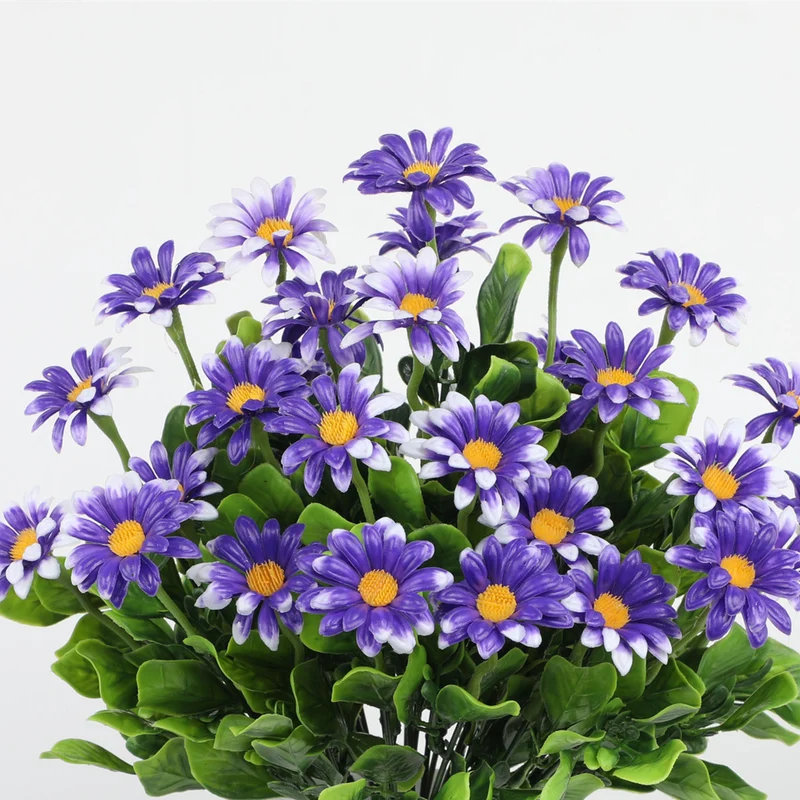 8 Bunde UV-beständige künstliche Chrysanthemen – Kunstblumen für Außen- und Innendekoration