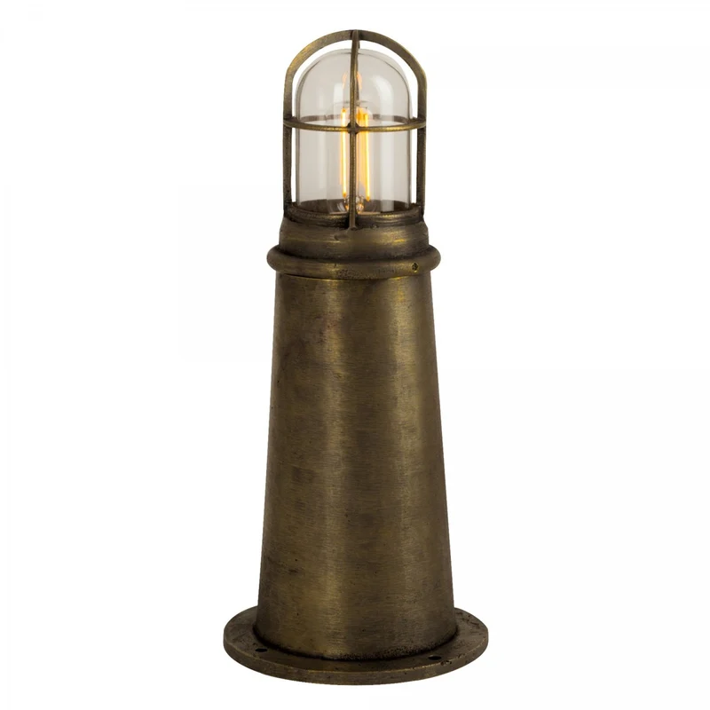 Casa Padrino Jugendstil Sockelleuchte 19 x 19 x H. 45 cm - Bronze - Nostalgische Wetterfeste Außenleuchte