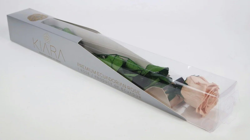 Luxus konservierte Rose mit Stiel 50 cm Kiara - 1 Stück - Nude