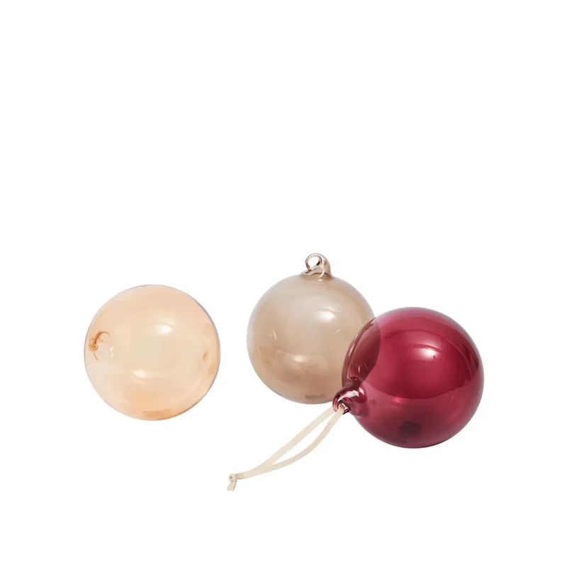 Glass Baubles Christbaumkugeln aus Glas 3er-Set Roseate - ferm LIVING