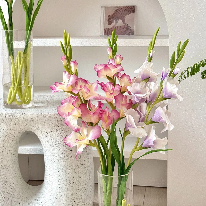 90 cm Real-Touch-Künstliche Gladiolen Für DIY-Blumenprojekte, Geschenke sowie Büro- und Hausdekoration