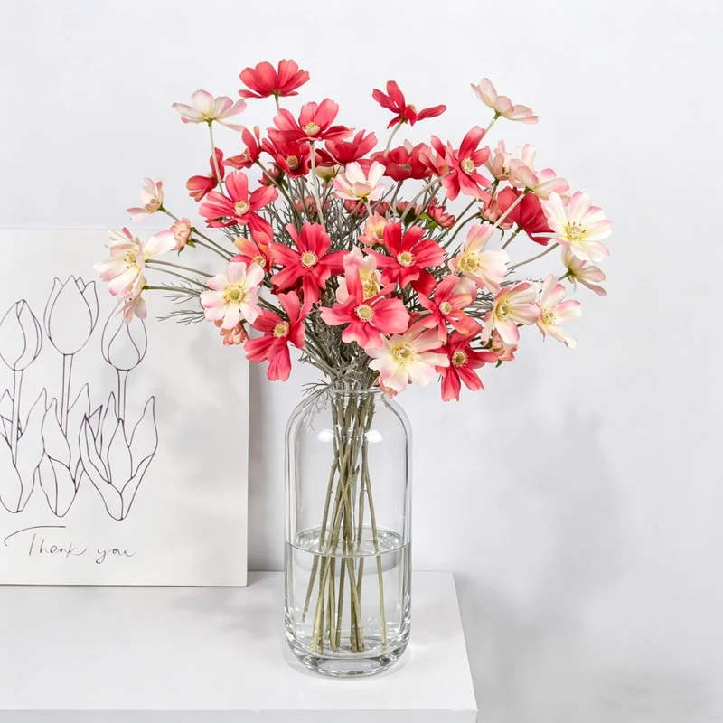Künstliche Kunstblumen & Kosmos Pflanzen für Drinnen & Draußen – Stoffblumen Dekoration & Kunsthandwerk für Hochzeit, Bankett, Blumenparty, Zuhause, Hotel