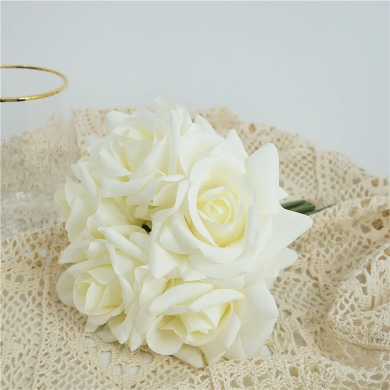25 cm Feuchtigkeitsspürende künstliche Rosen – Blumenstrauß für Hochzeitsdekoration & Heimdekoration
