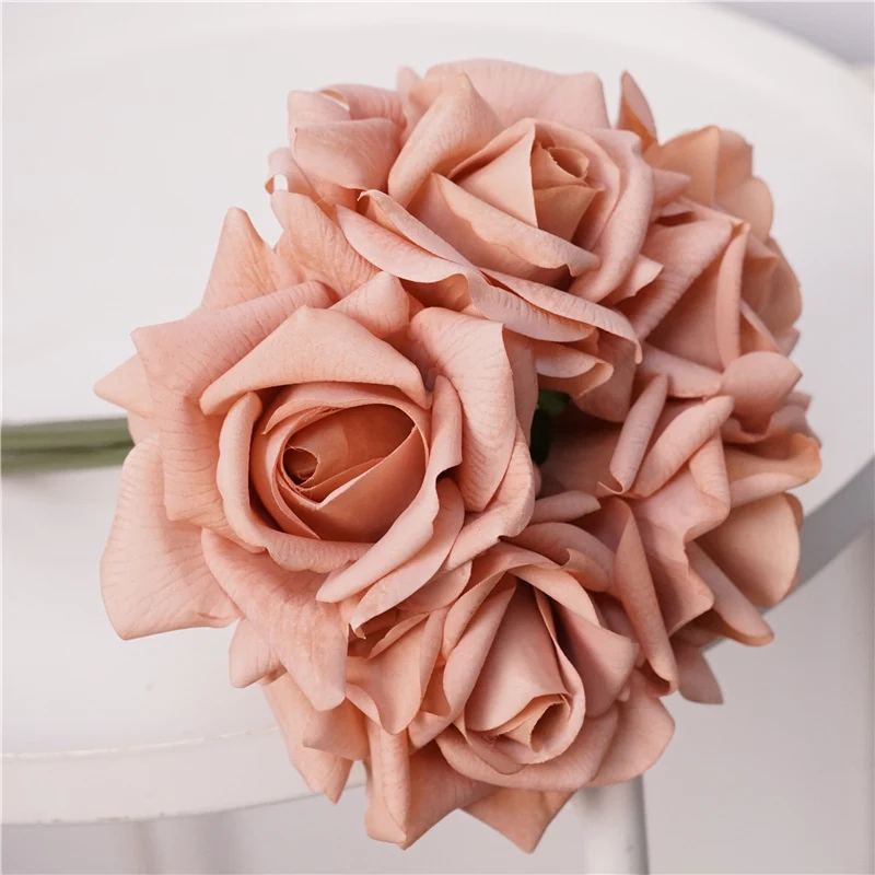 25 cm Feuchtigkeitsspürende künstliche Rosen – Blumenstrauß für Hochzeitsdekoration & Heimdekoration