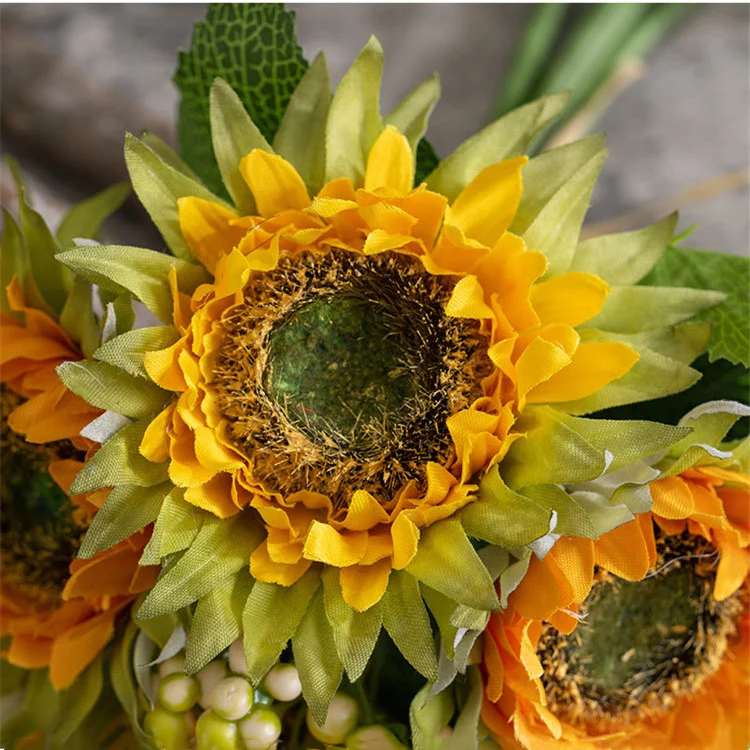 27 cm Kunstblumenstrauß Sonnenblumen Künstliche Sonnenblumen