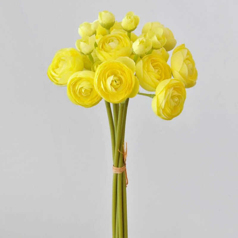 6 Stück Ranunkeln Kunstblumen – Seidige Fake Ranunkeln im Bulk, falsche Blumen als Füller für DIY Brautsträuße & Hochzeitsdeko