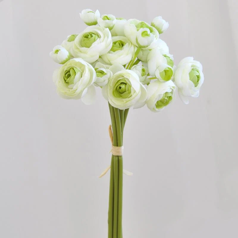 6 Stück Ranunkeln Kunstblumen – Seidige Fake Ranunkeln im Bulk, falsche Blumen als Füller für DIY Brautsträuße & Hochzeitsdeko