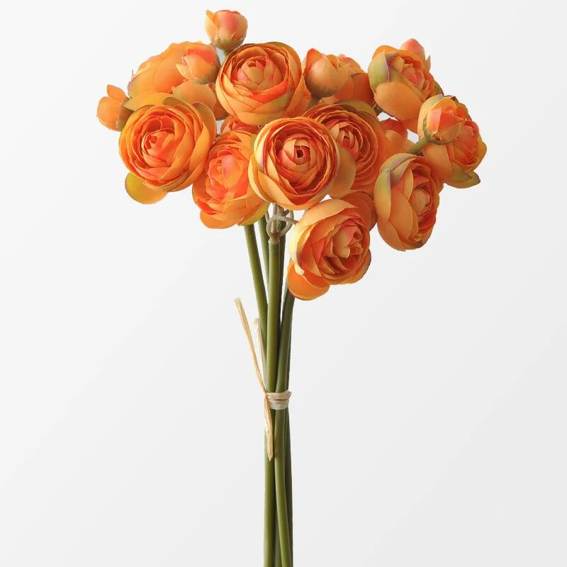 6 Stück Ranunkeln Kunstblumen – Seidige Fake Ranunkeln im Bulk, falsche Blumen als Füller für DIY Brautsträuße & Hochzeitsdeko