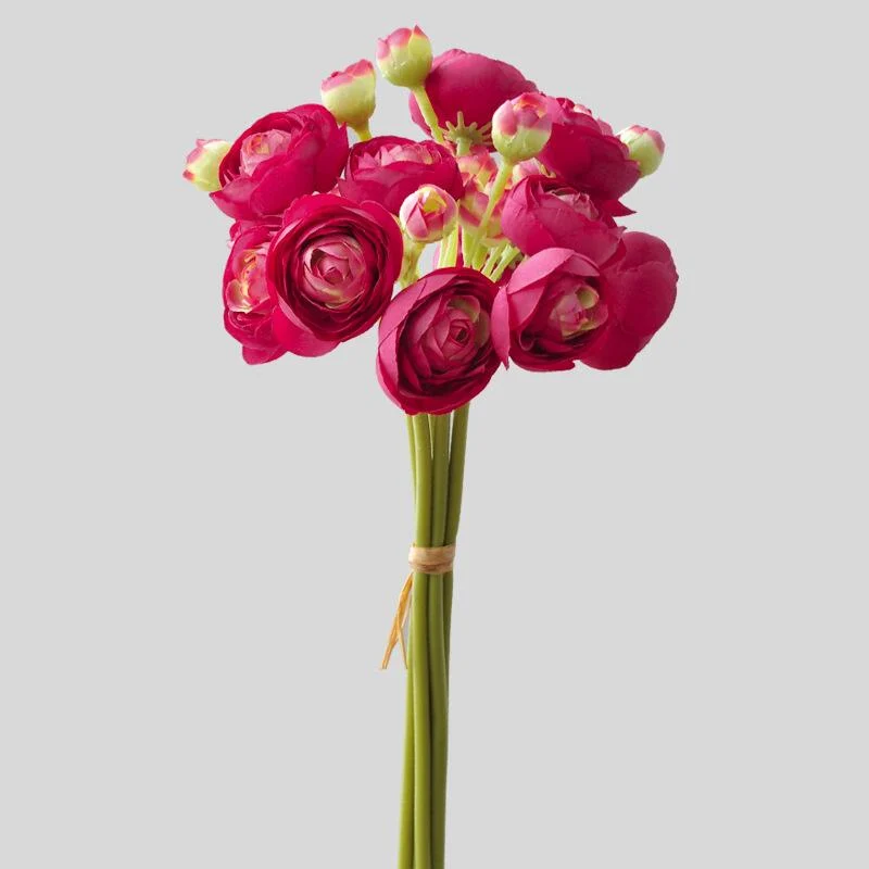 6 Stück Ranunkeln Kunstblumen – Seidige Fake Ranunkeln im Bulk, falsche Blumen als Füller für DIY Brautsträuße & Hochzeitsdeko