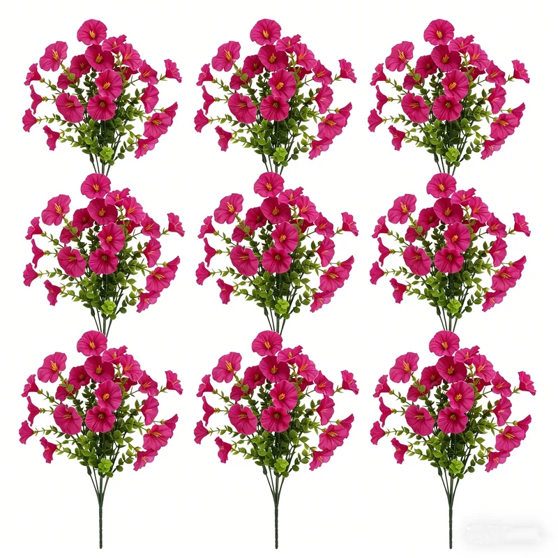 9er-Set Kunstblumen wie Echt – UV-beständig & wetterfest für Balkon & Garten, pflegeleichte Frühlings- und Sommerdeko