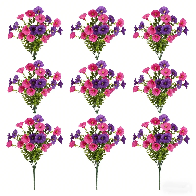 9er-Set Kunstblumen wie Echt – UV-beständig & wetterfest für Balkon & Garten, pflegeleichte Frühlings- und Sommerdeko