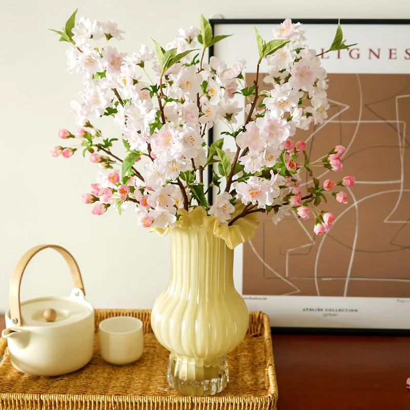 3er Set Künstliche Kirschblütenzweige (49 cm) – Frühlingsdeko für Zuhause & Sakura-Arrangements