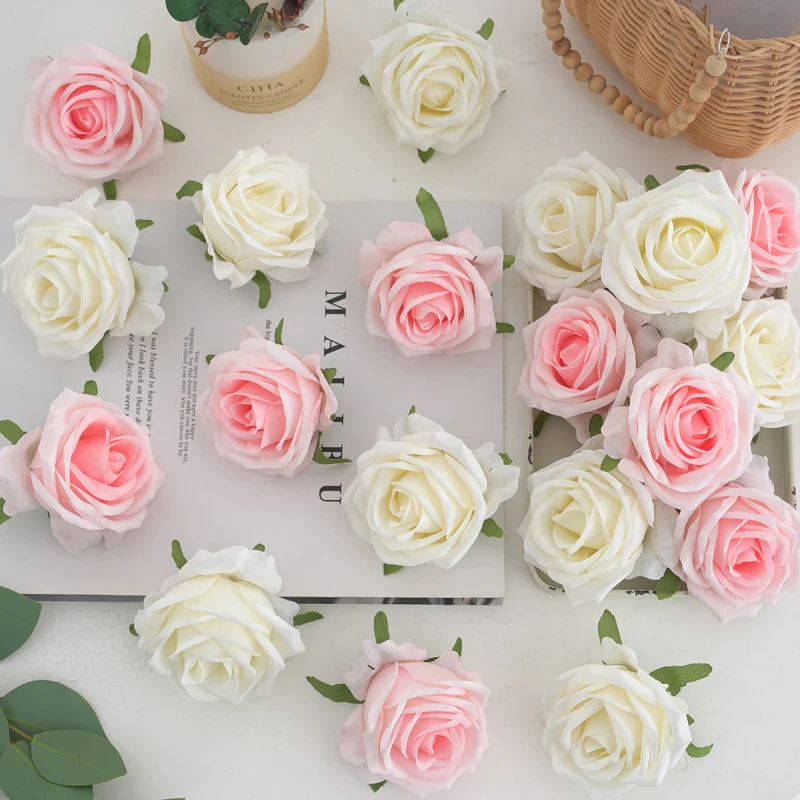 50 Stück künstliche Rosenköpfe – Seidenblumen für DIY, Hochzeitsdeko & Bastelarbeiten