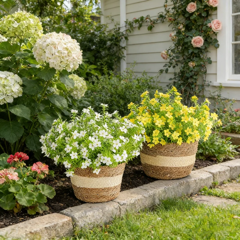28 cm UV-beständiger Kunstblumenstrauß Wildblumen für den Außenbereich