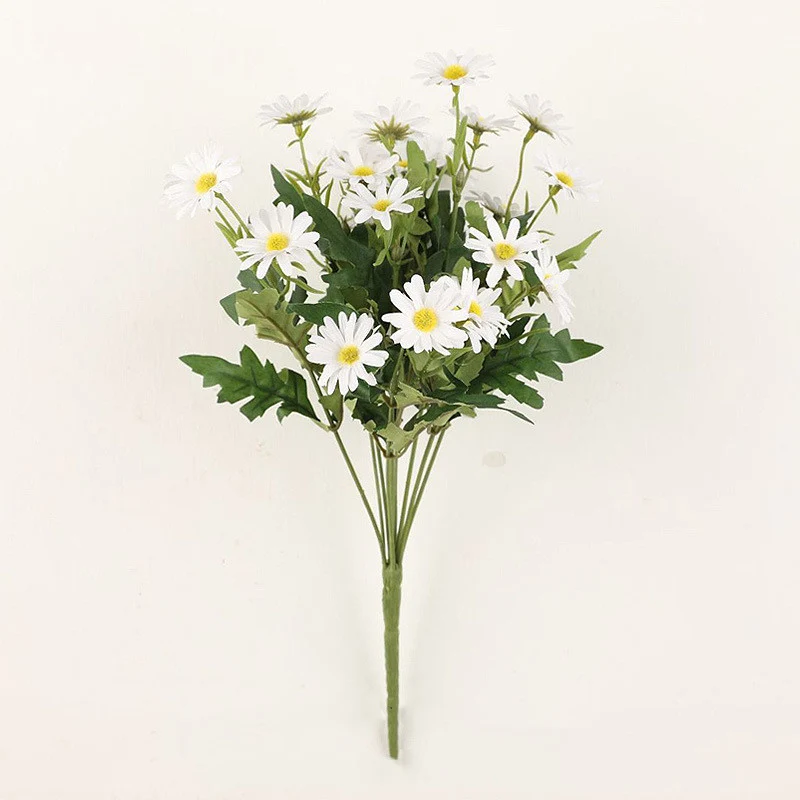 35cm Künstlicher Gänseblümchen-Strauch-Bukett – UV-beständige Künstliche Marguerite Blumen – Künstliche Blumen für Vorplatz, Garten, Terrasse, Pflanztopf und Heimdekoration