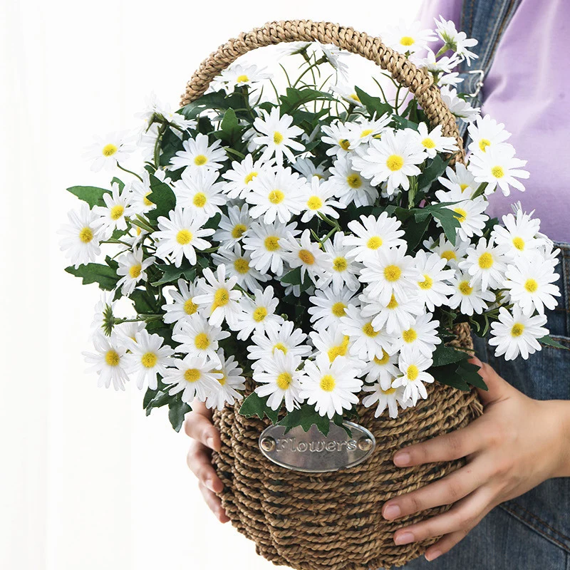 35cm Künstlicher Gänseblümchen-Strauch-Bukett – UV-beständige Künstliche Marguerite Blumen – Künstliche Blumen für Vorplatz, Garten, Terrasse, Pflanztopf und Heimdekoration