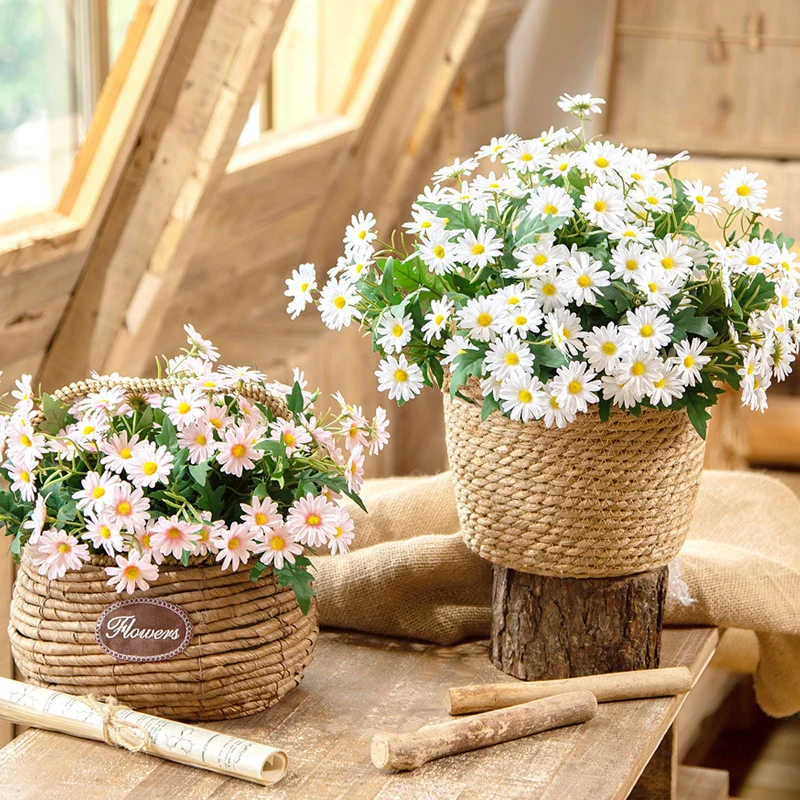 35cm Künstlicher Gänseblümchen-Strauch-Bukett – UV-beständige Künstliche Marguerite Blumen – Künstliche Blumen für Vorplatz, Garten, Terrasse, Pflanztopf und Heimdekoration