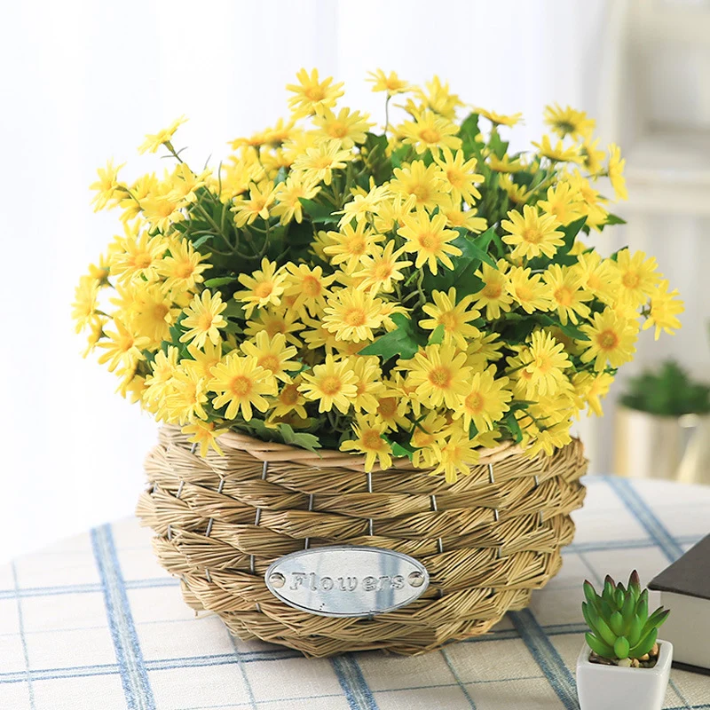 35cm Künstlicher Gänseblümchen-Strauch-Bukett – UV-beständige Künstliche Marguerite Blumen – Künstliche Blumen für Vorplatz, Garten, Terrasse, Pflanztopf und Heimdekoration