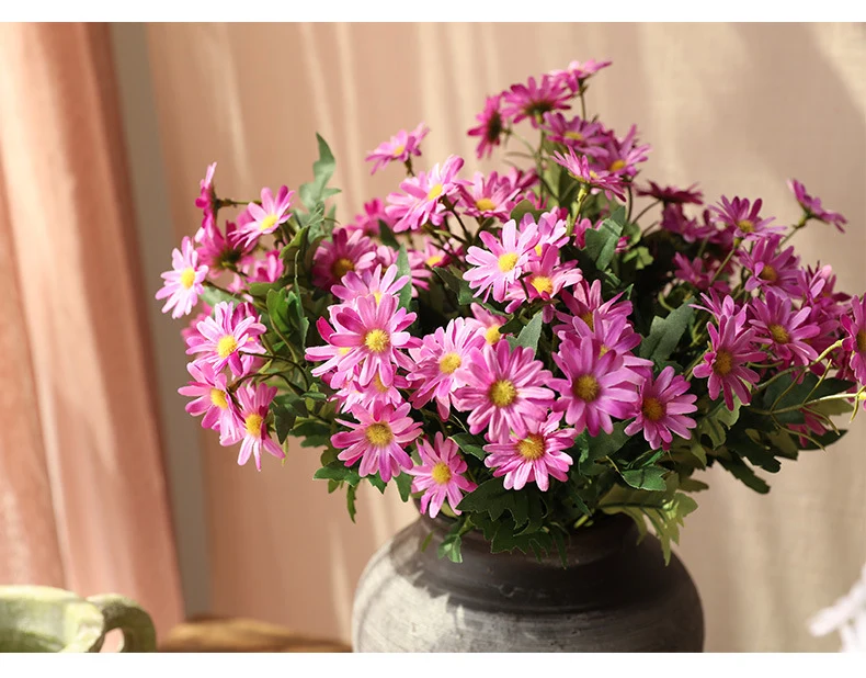 35cm Künstlicher Gänseblümchen-Strauch-Bukett – UV-beständige Künstliche Marguerite Blumen – Künstliche Blumen für Vorplatz, Garten, Terrasse, Pflanztopf und Heimdekoration