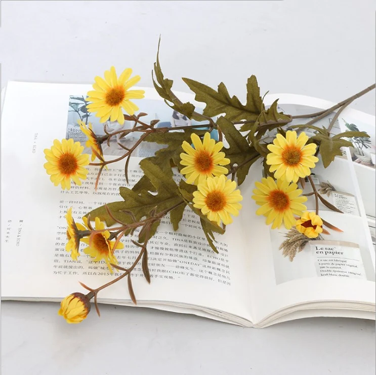6 Bündel 56cm Herbst- und Winterfarben Gänseblümchen Kunstblumen Künstliche Marguerite Blumen wie Echt