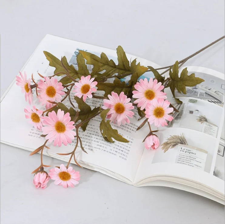 6 Bündel 56cm Herbst- und Winterfarben Gänseblümchen Kunstblumen Künstliche Marguerite Blumen wie Echt