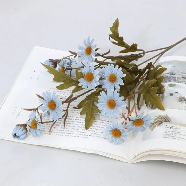 6 Bündel 56cm Herbst- und Winterfarben Gänseblümchen Kunstblumen Künstliche Marguerite Blumen wie Echt