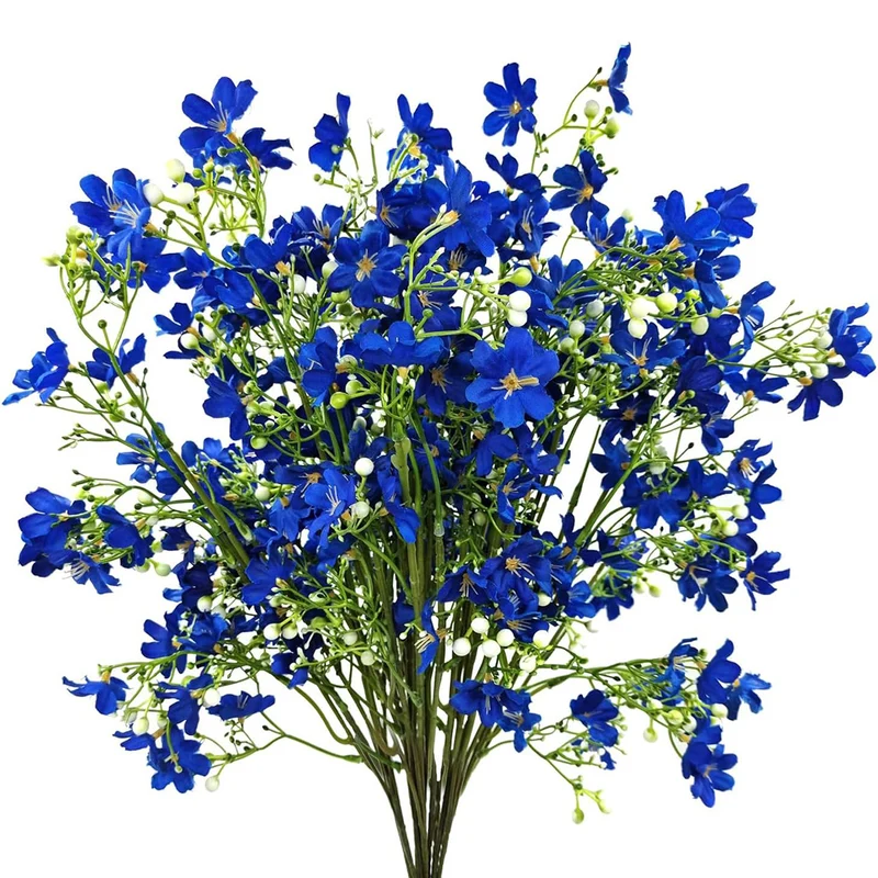67CM 8 Bündel Lebensecht Langlebig Pflegeleicht Daphne Künstliche Blumen Seidenblumen Kunstblumen für Balkon, Garten und Outdoor-Deko