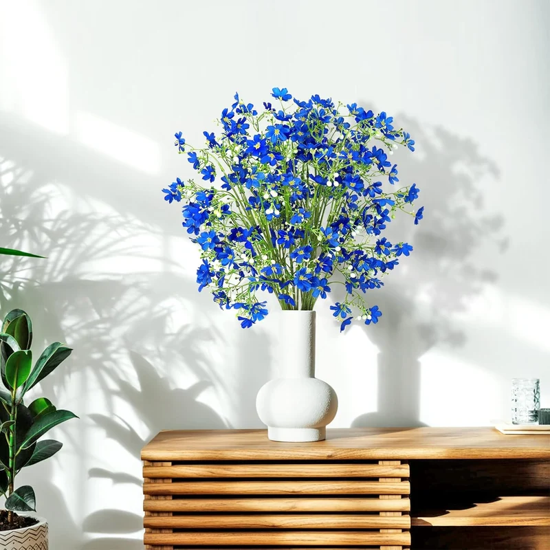 67CM 8 Bündel Lebensecht Langlebig Pflegeleicht Daphne Künstliche Blumen Seidenblumen Kunstblumen für Balkon, Garten und Outdoor-Deko