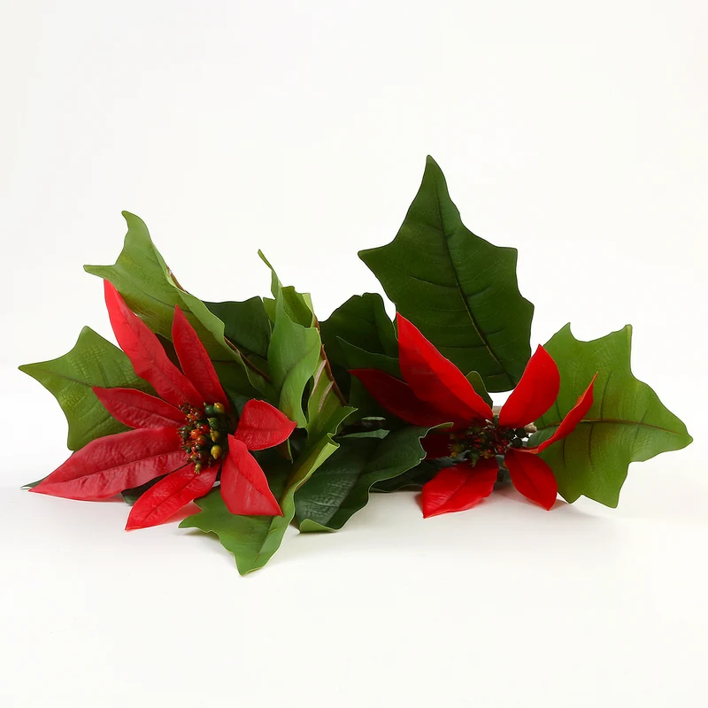 50 cm künstliche Poinsettie-Stiele mit realistischem Griffgefühl