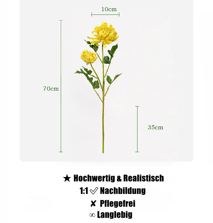 70 cm hohe künstliche Krabbenklau-Chrysantheme mit hochwertigem Berührungsgefühl für Home-Wedding-Dekoration