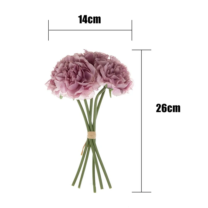 26cm Künstlicher Pfingstrosenstrauß für Hochzeiten, DIY-Hochzeitsdekoration