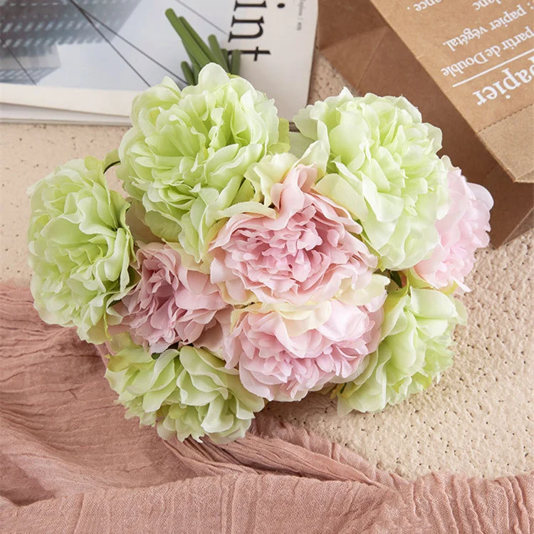 26cm Künstlicher Pfingstrosenstrauß für Hochzeiten, DIY-Hochzeitsdekoration