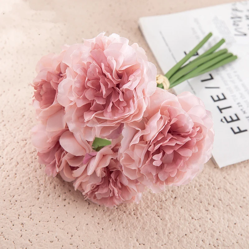 26cm Künstlicher Pfingstrosenstrauß für Hochzeiten, DIY-Hochzeitsdekoration