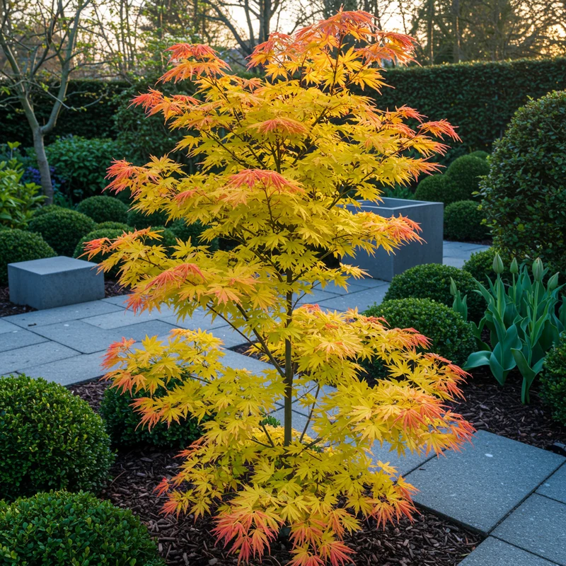 Japanischer Ahorn - Acer palmatum Orange Dream - Orange - 1 Pflanze - Laubabwerfend - Topf 19cm Höhe 70cm