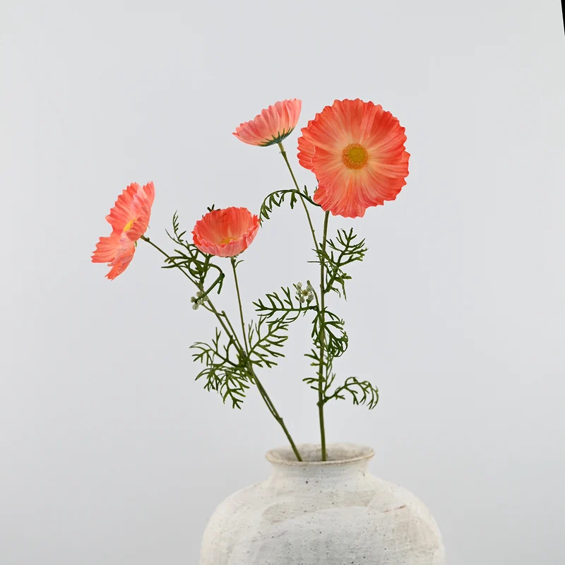 2er-Set Neue & Verbesserte Kunst-Mohnstiele – Realistische Seidenblumen für die Vase