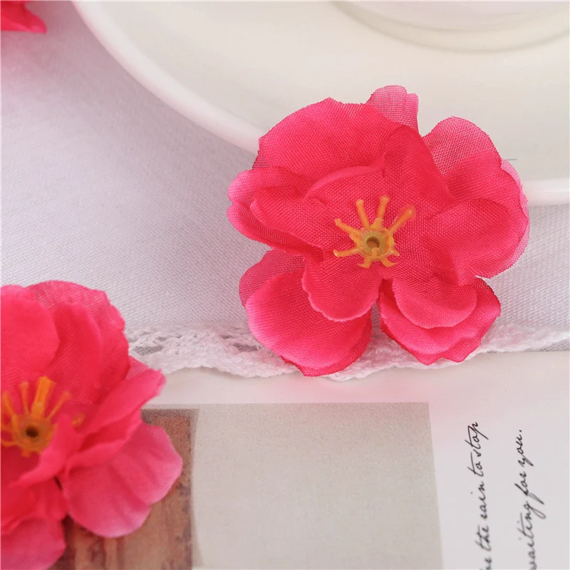 200 Stück Künstliche Kirschblüten Köpfe, Realistisch Seidenblumen Bulk für DIY Basteln, Hochzeit Party Home Tischdekoration, Vasenfüller