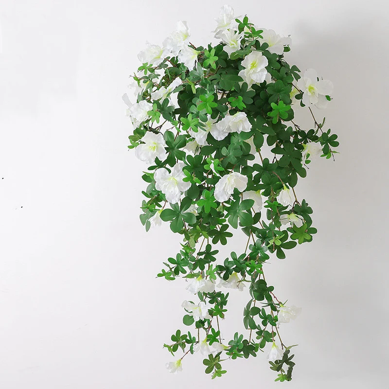 2er Pack Künstliche Azaleen Hängepflanzen, UV-beständig 84cm, Kunstblumen für Balkonkasten & Terrasse, Wetterfest